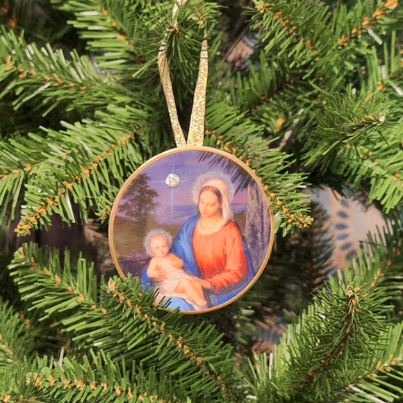 Vintage 1998 Avon Star Of Bethlehem Nativity Porcelain Ornament W/ 24K Trim - Picture 7 of 7